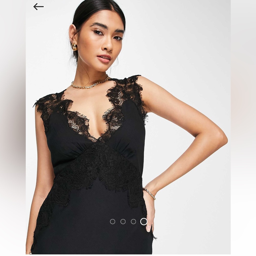 Bias Cut Chiffon Midi Dress - Picture 2 of 6